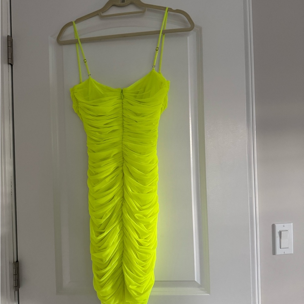 House of CB dress, neon yellow, size M.